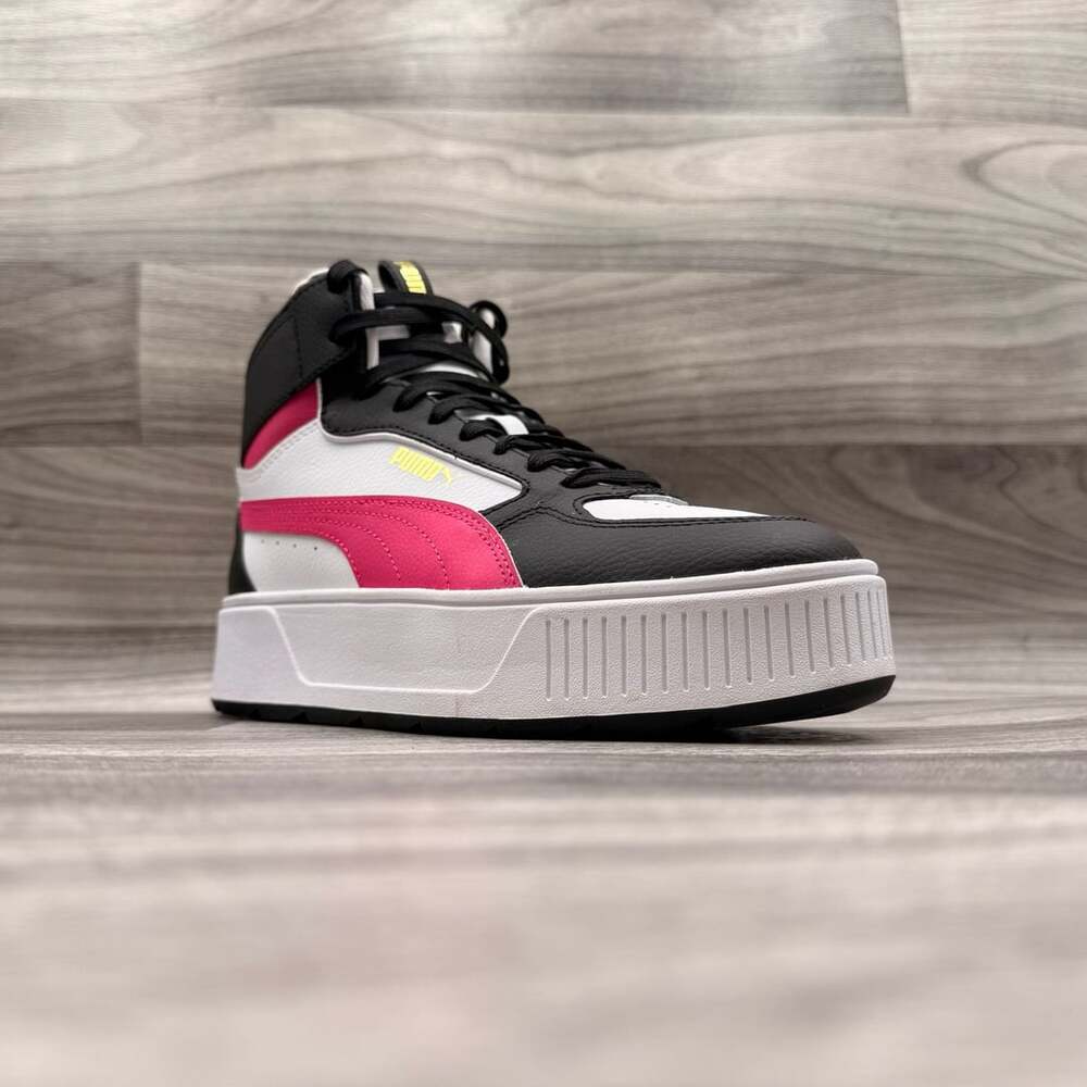 Puma Karmen Rebelle Mid Platform Women's White Black Fuchsia Sneakers